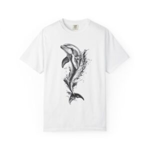 Ocean-Inspired Dolphin Graphic T-Shirt, Sustainable Tee, Beachwear Gift, Unisex Casual Wear, Marine Life Art