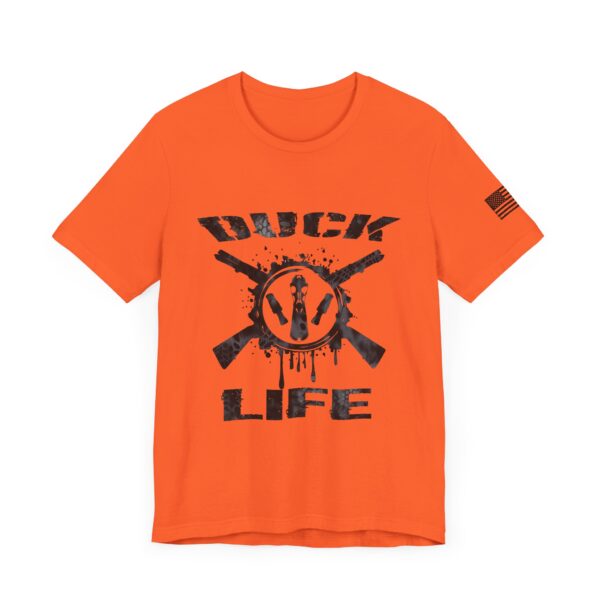 Duck Life Graphic Tee, Unisex Jersey Short Sleeve Shirt, Casual Military Style T-Shirt, Outdoor Adventure Gift, USA Flag Design - Image 7